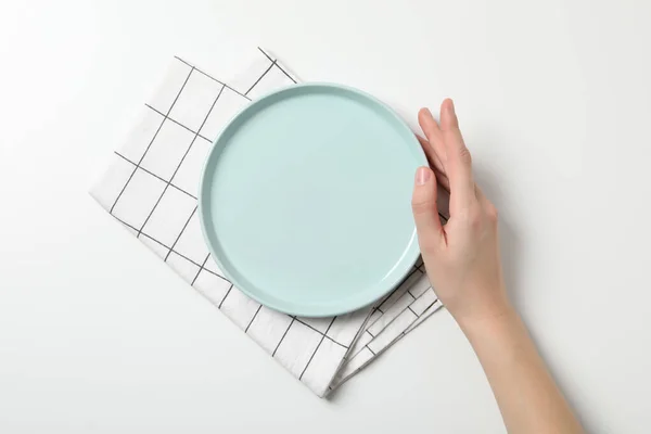 Empty Plate Composition Minimal Minimalism Concept — Stock Photo, Image