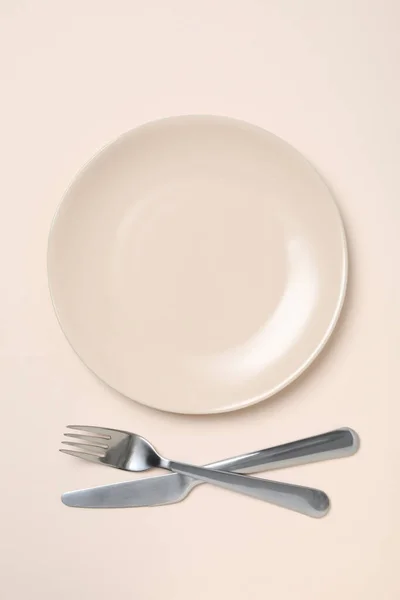 Empty Plate Composition Minimal Minimalism Concept — Stock Photo, Image