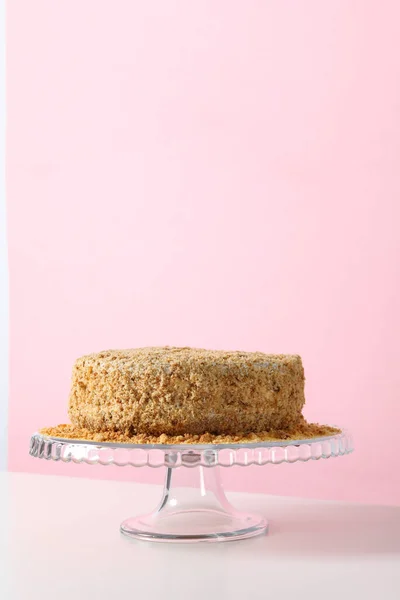 Concept Delicious Sweet Food Honey Cake Space Text — Photo
