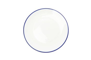 Beyaz arkaplanda izole edilmiş tek boş tabak