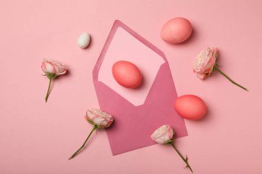 Concept of Easter, spring holy holiday concept, top view