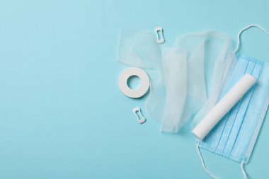 Concept of first aid kit, first aid kit supplies