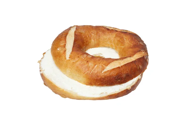 Concept Van Smakelijke Bakkerij Bagel Geïsoleerd Witte Achtergrond — Stockfoto