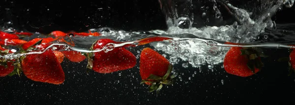 Tasty Strawberries Water Concept Freshness — Stock Photo, Image