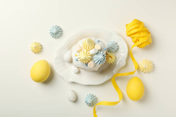 Concept of Easter, spring holy holiday concept, top view