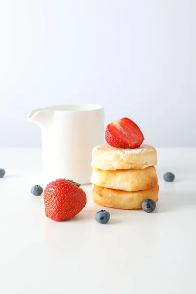 Concept Tasty Sweet Food Cheese Pancakes — Stockfoto