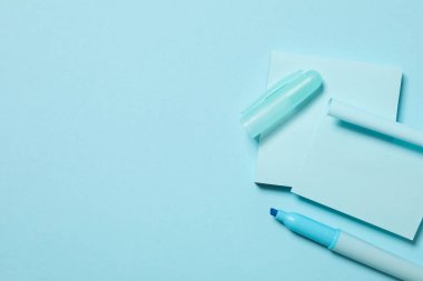 Concept of different stationery accessories, stationery accessories for office work