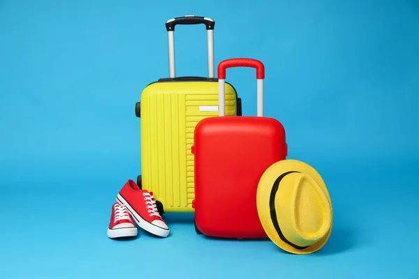 Koffer Gepäck Gepäck Für Sommerreisen Und Urlaub — Stockfoto