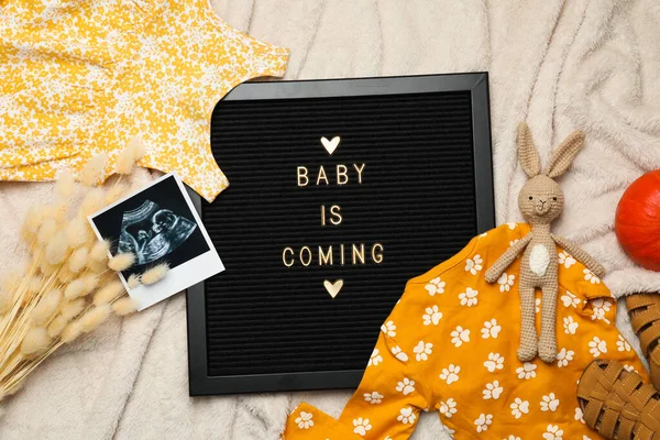 Sammansättning För Att Vänta Ett Baby Koncept Ovanifrån — Stockfoto