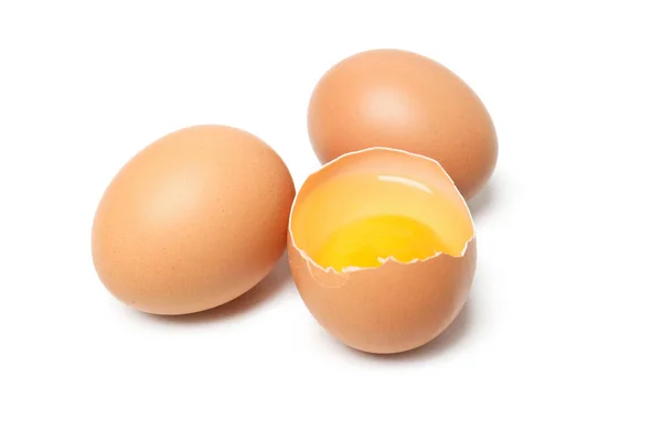 Składnik Śniadania Jaja Izolowane Białym Tle — Zdjęcie stockowe