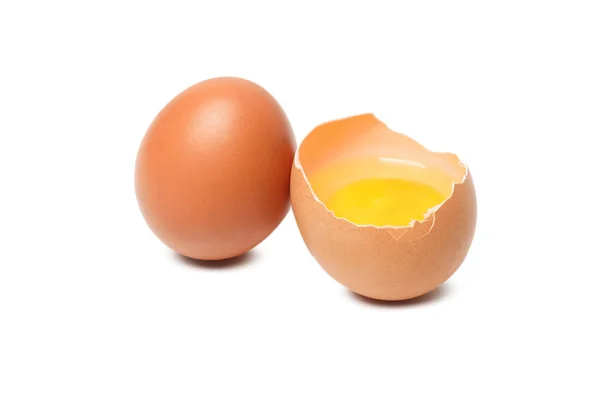 Ingrediënt Voor Het Ontbijt Eieren Geïsoleerd Witte Achtergrond — Stockfoto