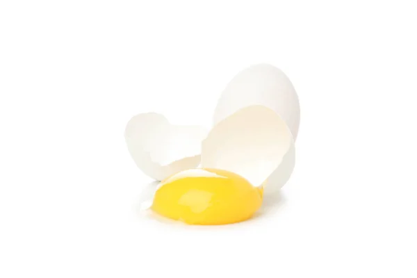 Kulit Kuning Telur Terisolasi Pada Latar Belakang Putih — Stok Foto