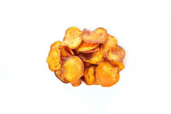 おいしい食べ物の概念 白い背景に隔離されたサツマイモのフライドポテト — ストック写真