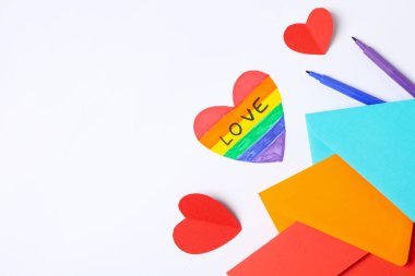 Gurur ve LGBTQ topluluğu için kompozisyon, metin için boşluk