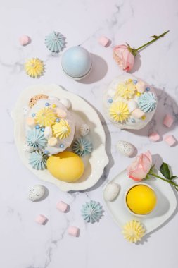 Concept of Easter, spring holy holiday concept, top view