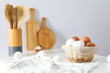 Concept of fresh and natural farm product - eggs