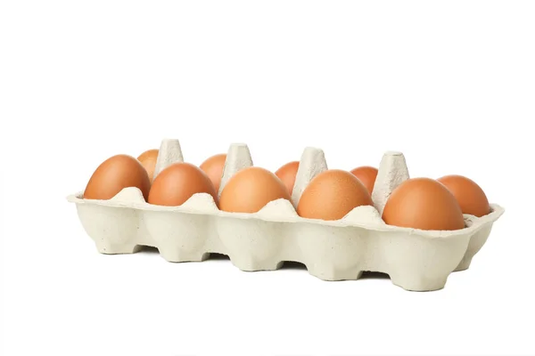 Ingrediënt Voor Het Ontbijt Eieren Geïsoleerd Witte Achtergrond — Stockfoto