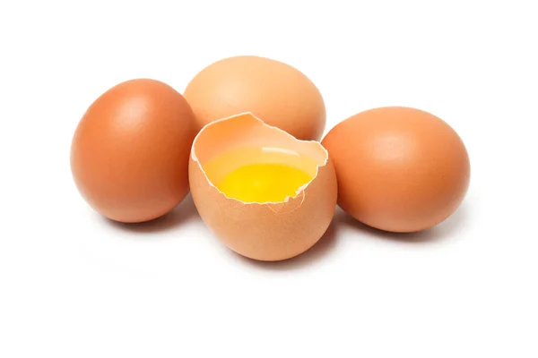 Συστατικό Για Την Παρασκευή Πρωινού Αυγών Που Απομονώνονται Λευκό Φόντο — Φωτογραφία Αρχείου