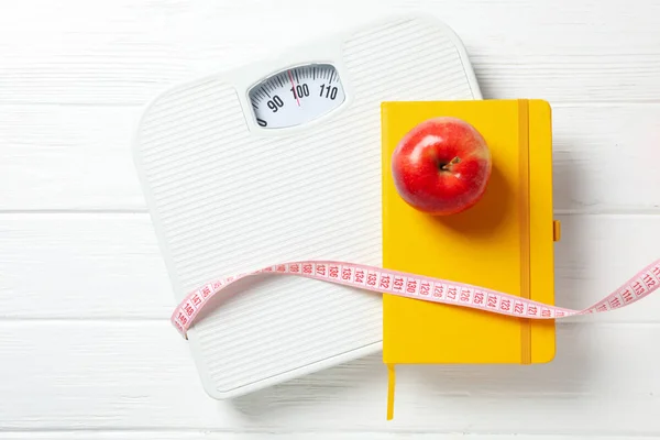 Diet Weight Loss Healthy Lifestyle Composition Measuring Tape — Foto Stock