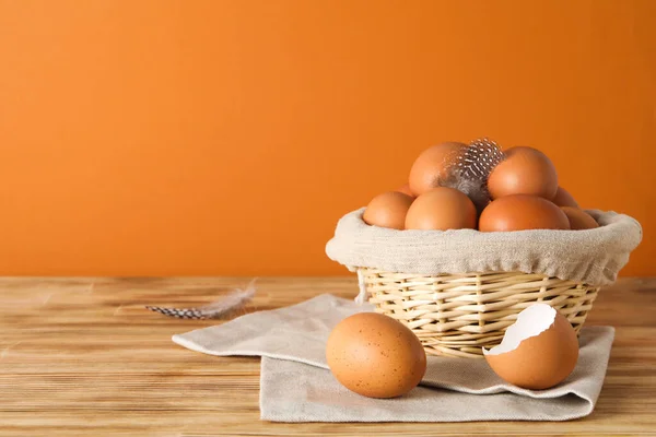 Concept Fresh Natural Farm Product Eggs Space Text — Photo
