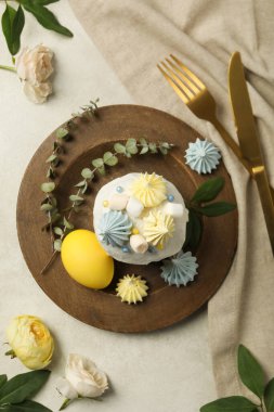 Concept of Easter, spring holy holiday concept, top view