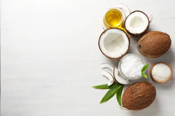 Produkt Für Schönheitsbehandlungen Haut Und Körperpflege Kokosöl — Stockfoto