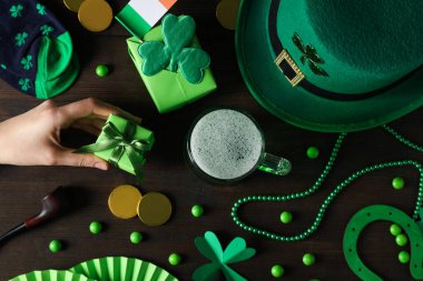 Concept of St. Patrick's Day, top view