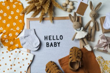 Bebek için bekleme kompozisyonu, üst görünüm