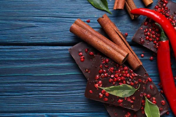 Comida Gourmet Deliciosa Chocolate Saboroso Com Pimentão — Fotografia de Stock