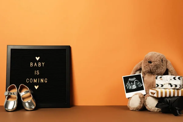 Composición Para Esperar Concepto Bebé Preparación Para Maternidad — Foto de Stock