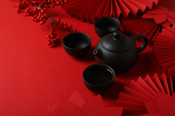 Концепция чая, азиатский чай, пространство для текста