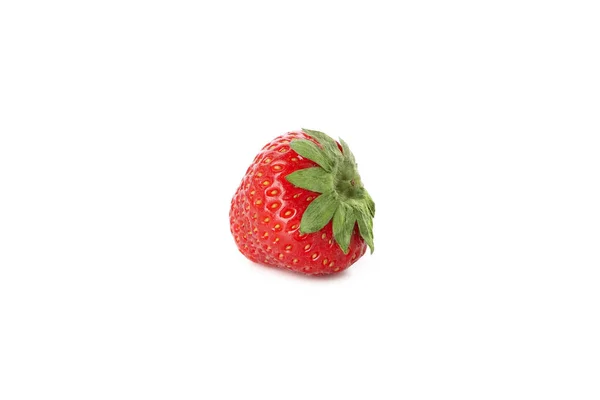 Fresh Single Strawberry Isolated White Background — Stock Photo, Image