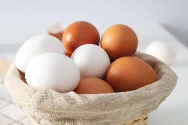 Concept of fresh and natural farm product - eggs