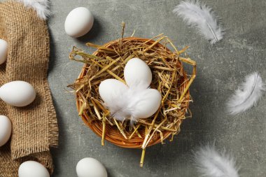 Doğal tarım ürünü kavramı - yumurtalar, üst görünüm