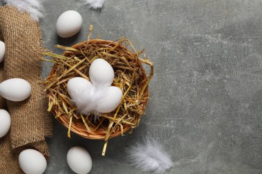 Doğal tarım ürünü kavramı - yumurtalar, üst görünüm