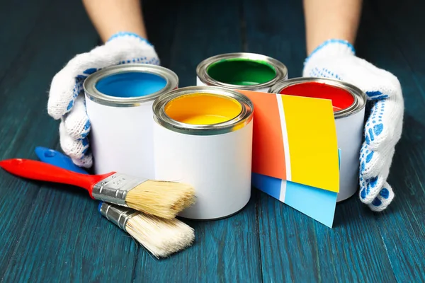 stock image Tools for art and repairing - paint, paint in can