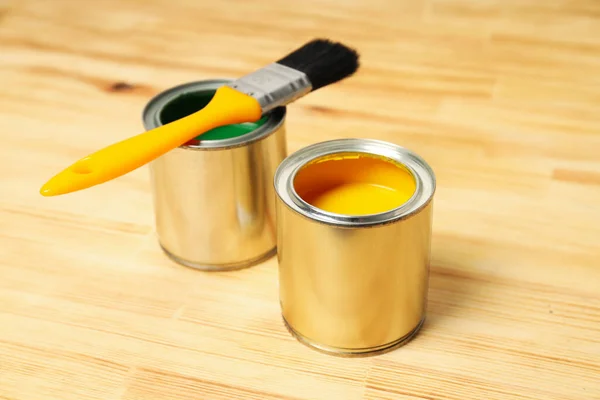 Werkzeuge Für Kunst Und Reparatur Farbe Farbe Der Dose — Stockfoto