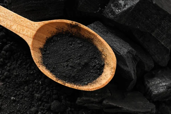 Carbón Madera Natural Frondosas Cerca — Foto de Stock