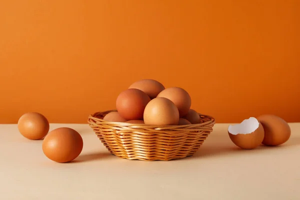 Concept Fresh Natural Farm Product Eggs — Stockfoto