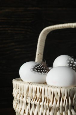Concept of fresh and natural farm product - eggs