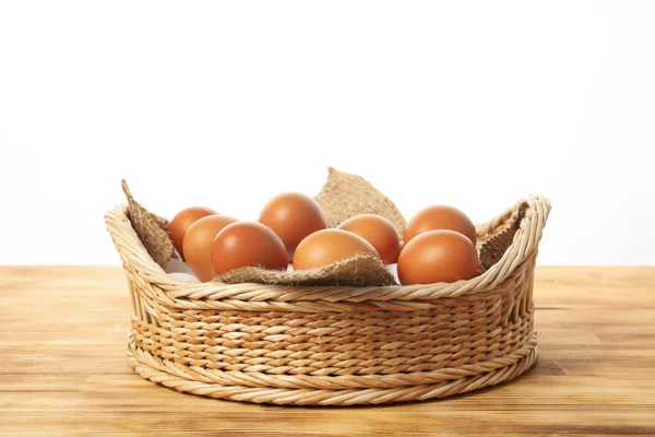 Концепція Натурального Фермерського Продукту Яйця Ізольовані Білому Тлі — стокове фото