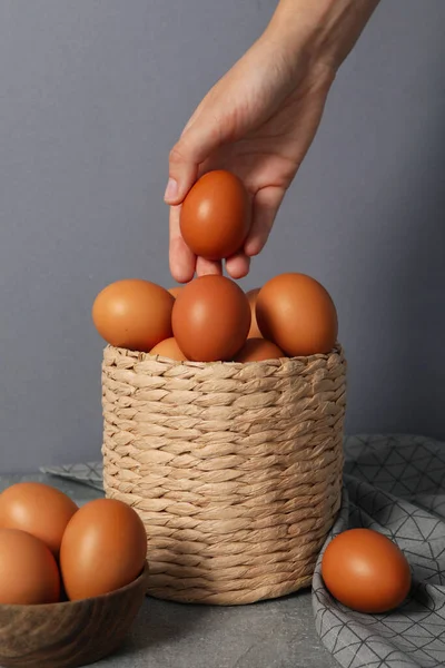 Concept Fresh Natural Farm Product Eggs — Zdjęcie stockowe
