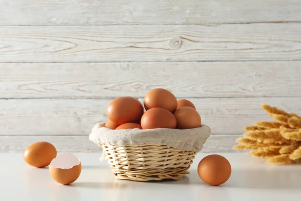 Concept Fresh Natural Farm Product Eggs — Photo