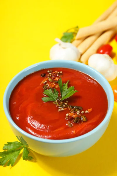 Dish Made Tomatoes Tasty Tomato Soup — Fotografia de Stock