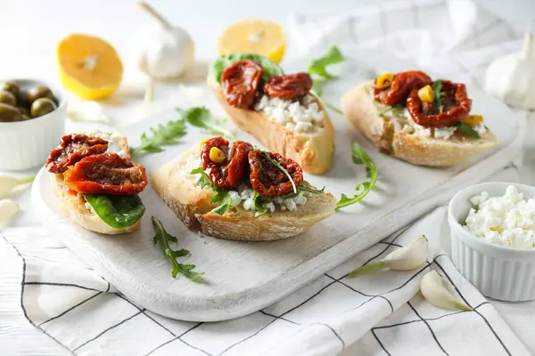 stock image Sandwich with sun-dried tomato - tasty snack concept