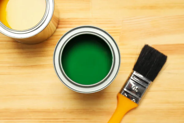 Werkzeuge Für Kunst Und Reparatur Farbe Draufsicht — Stockfoto