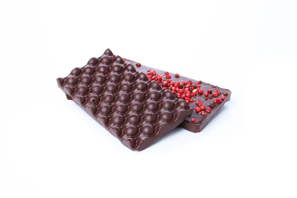 Смачна Гастрономічна Їжа Шоколад Перцем Ізольовані Білому Тлі — стокове фото