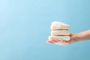 Sabun - spa, güzellik prosedürleri ve cilt bakımı konsepti, metin için alan