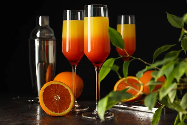 Orange cocktail, concept of fresh delicious summer citrus cocktail