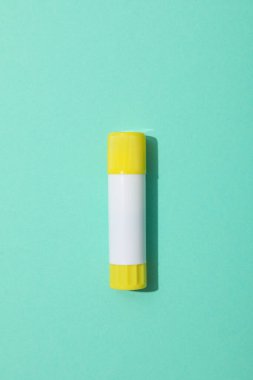 Concept of different office stationery with glue